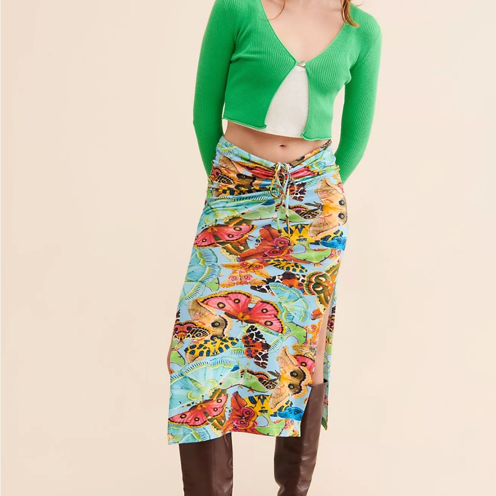 Free People Colorful Butterfly Print Women's Skirt